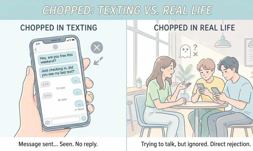Chopped in Texting vs. Real Life