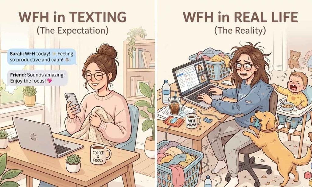 WFH in Texting vs. Real Life
