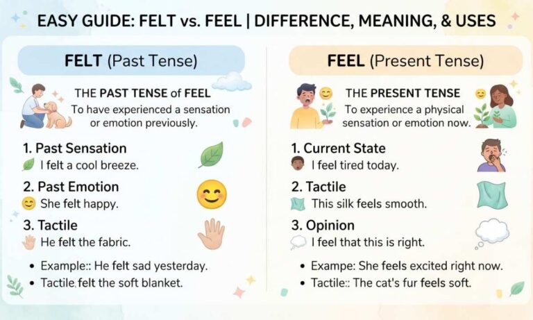 Felt vs Feel Difference, Meaning, and uses, Easy Guide