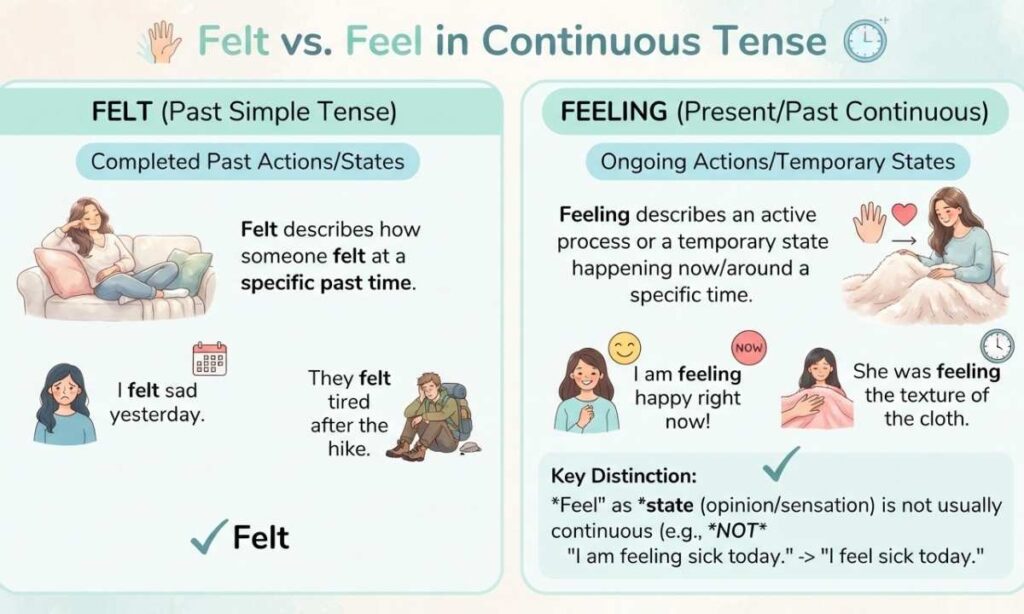 Felt vs Feel in Continuous Tense