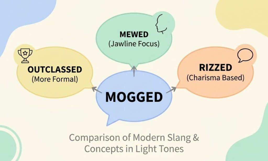 Mogged Compared With Related Terms