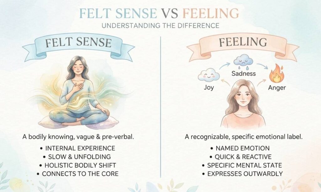 felt sense vs feeling