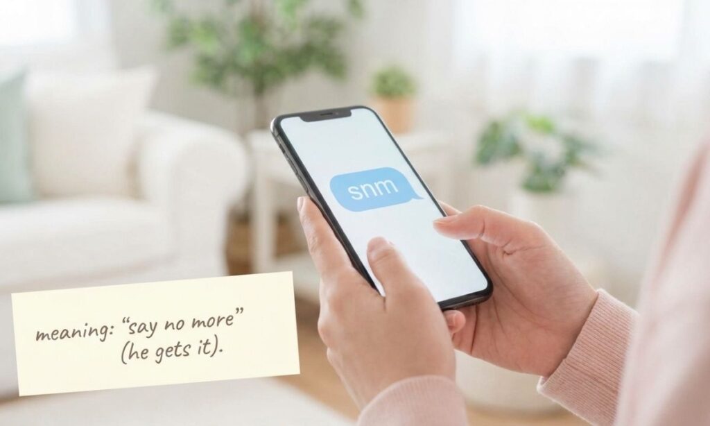 snm meaning in text from a guy