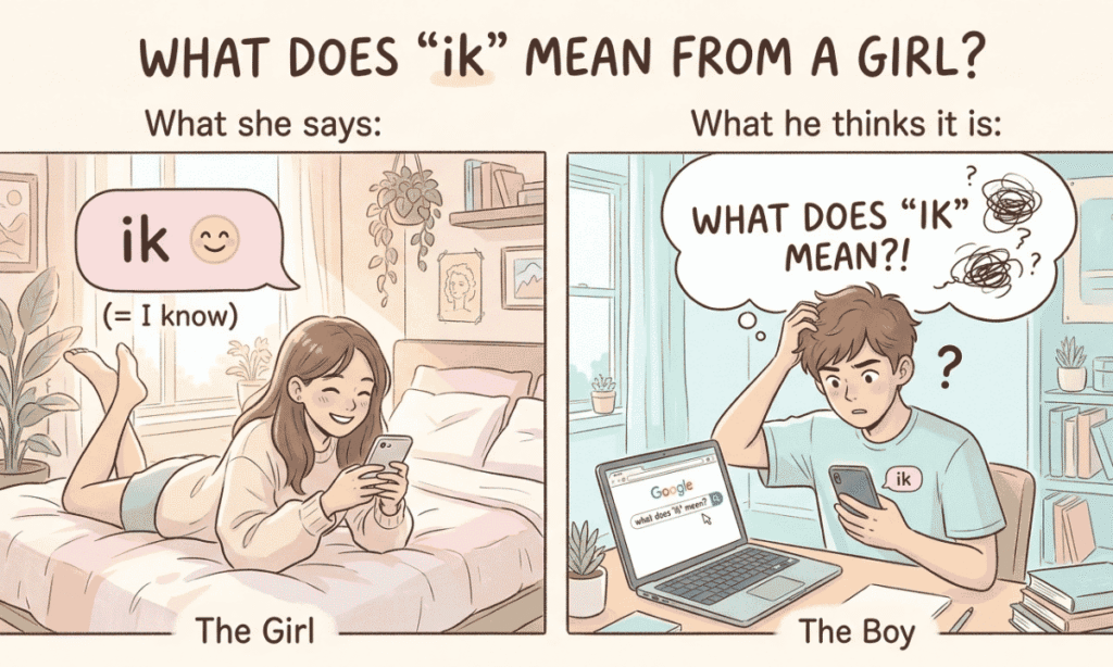 What does ik mean from a girl